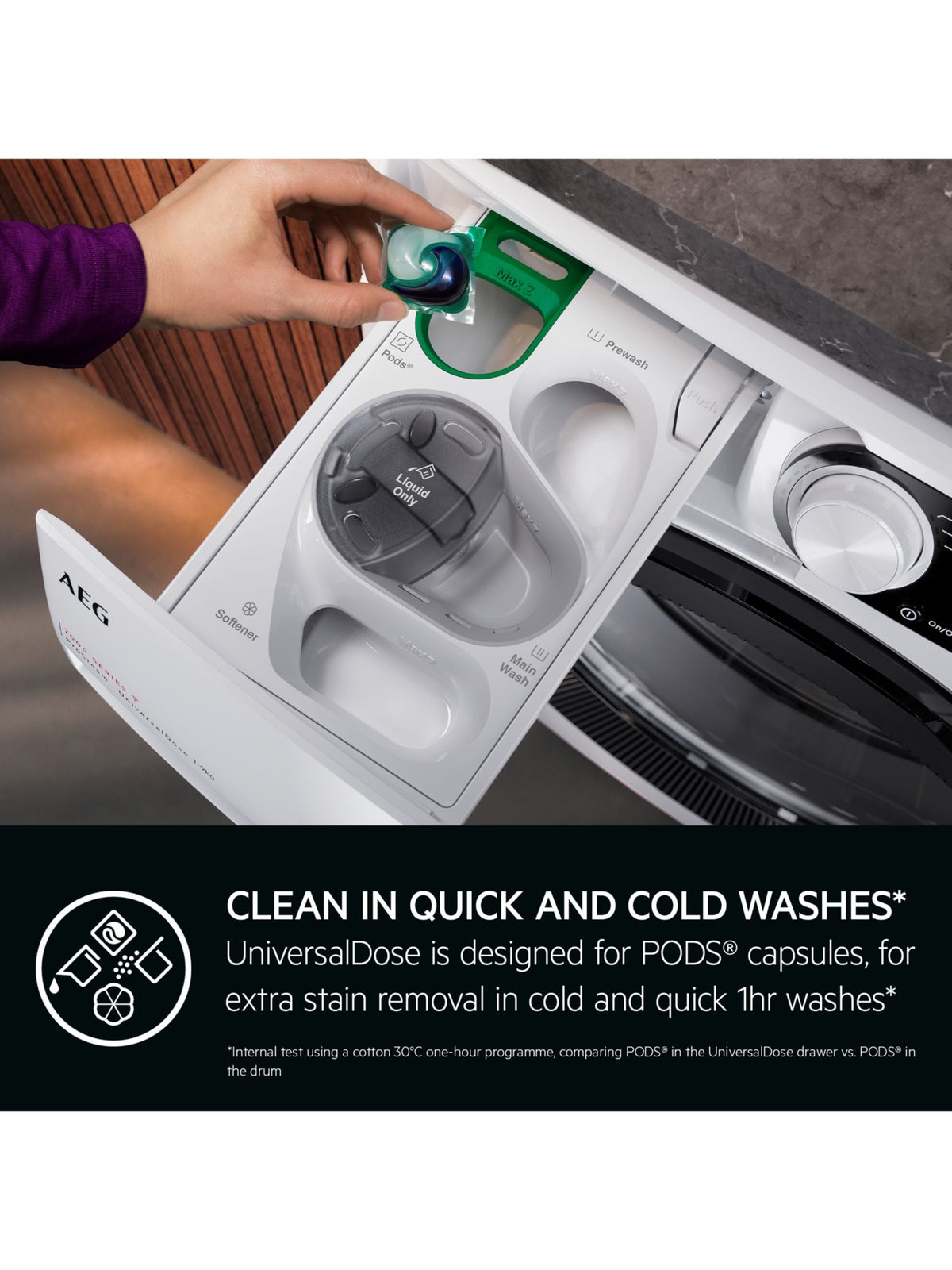 AEG LWR8516O5UD 8000 Series Washer Dryer 10kg/6kg 1600rpm White - View 5