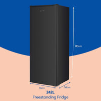 Freestanding Larder Fridge 242L Black thumbnail 2