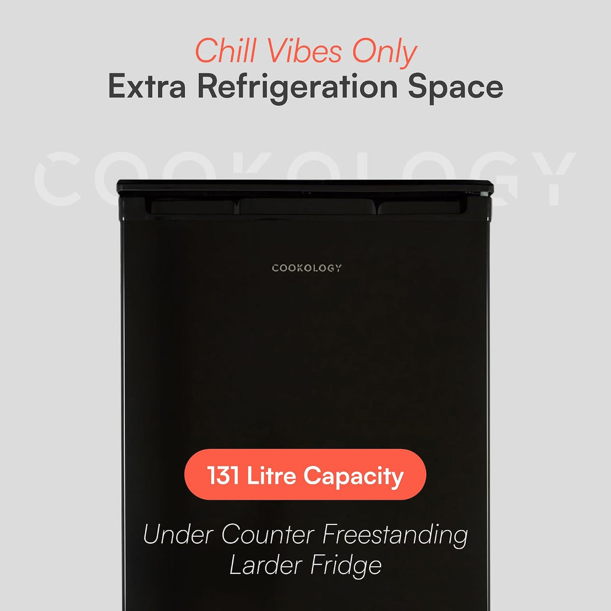 Freestanding Undercounter Larder Fridge 130L Black — image 2
