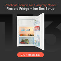 Freestanding Larder Fridge 113L 55cm With Ice Box White thumbnail 5