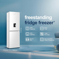 Freestanding Frost Free Fridge Freezer with Water Dispenser 256L White thumbnail 2
