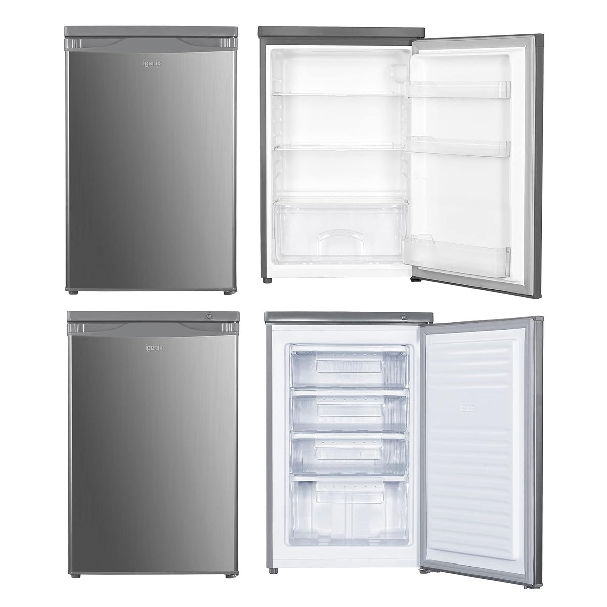 Under Counter Fridge Freezer Set 136L/91L 55cm Inox - View 2