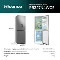Freestanding Fridge Freezer 256L Silver thumbnail 2