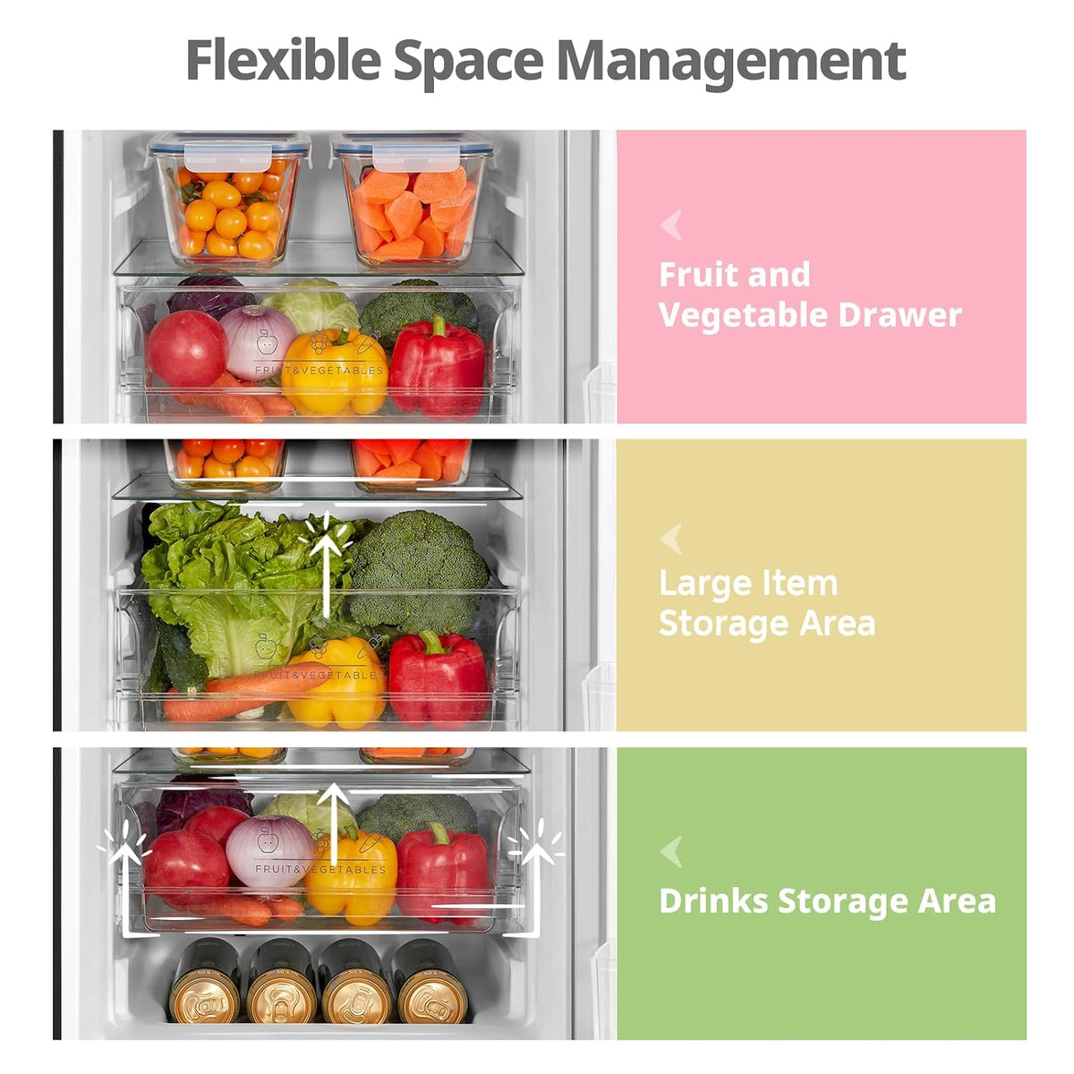 Freestanding Fridge Freezer 174L Black — image 4