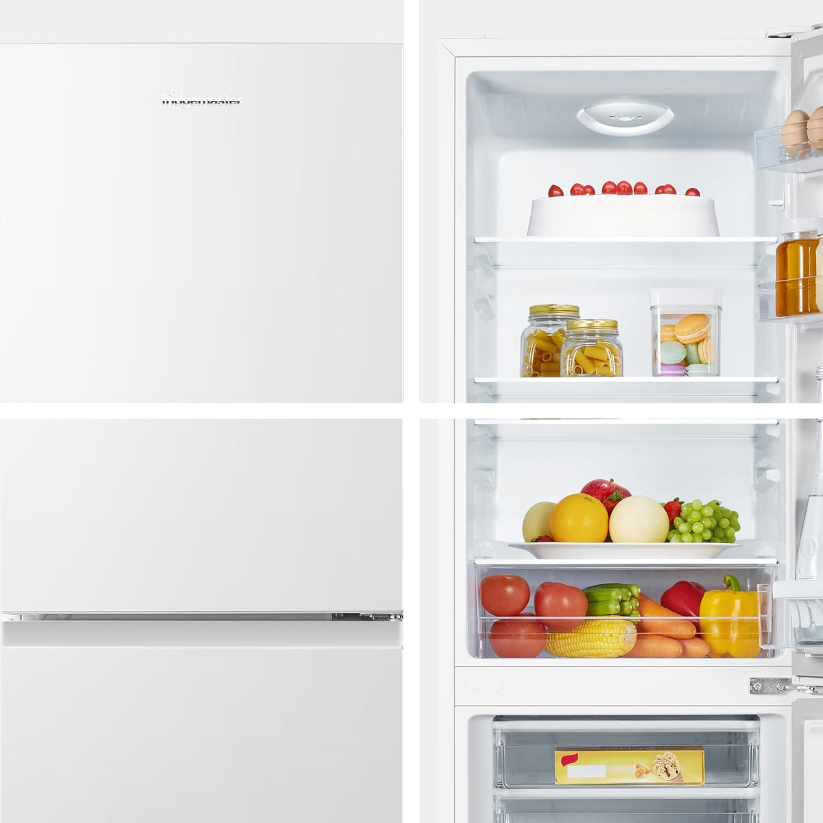 Freestanding 60/40 Split Fridge Freezer 175L White - View 4