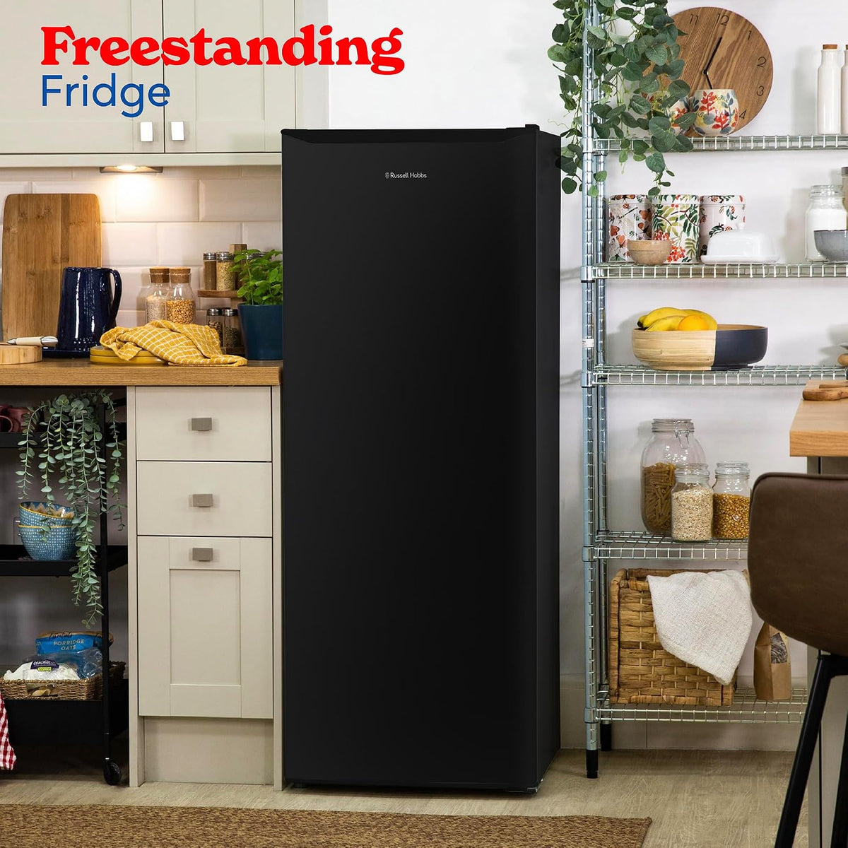 Freestanding Larder Fridge 242L Black - View 3