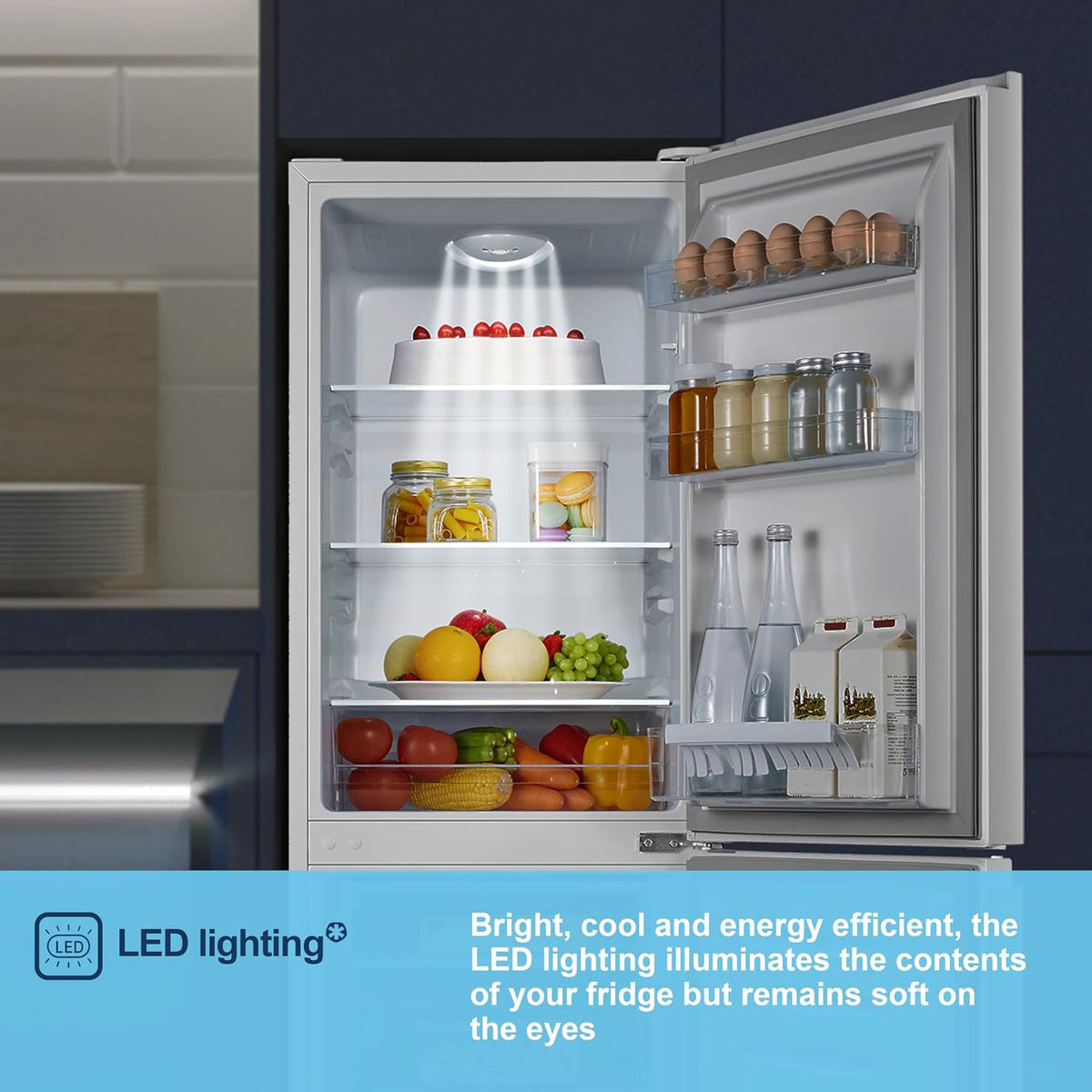 Freestanding 60/40 Split Fridge Freezer 175L White - View 5