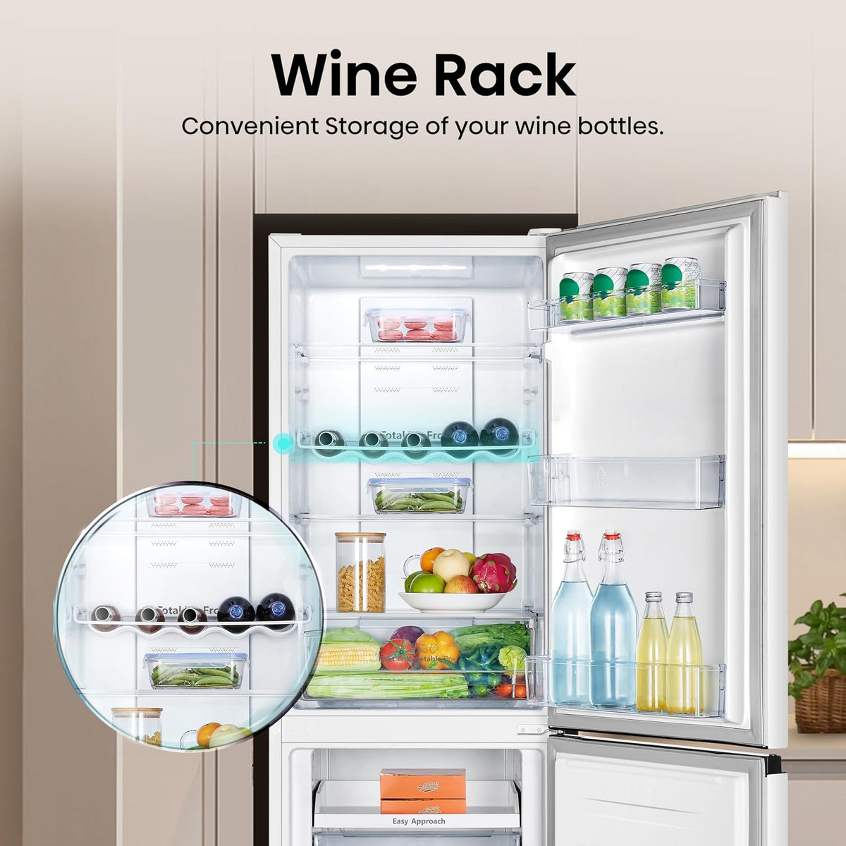 Freestanding Fridge Freezer 256L Frost Free White — image 7