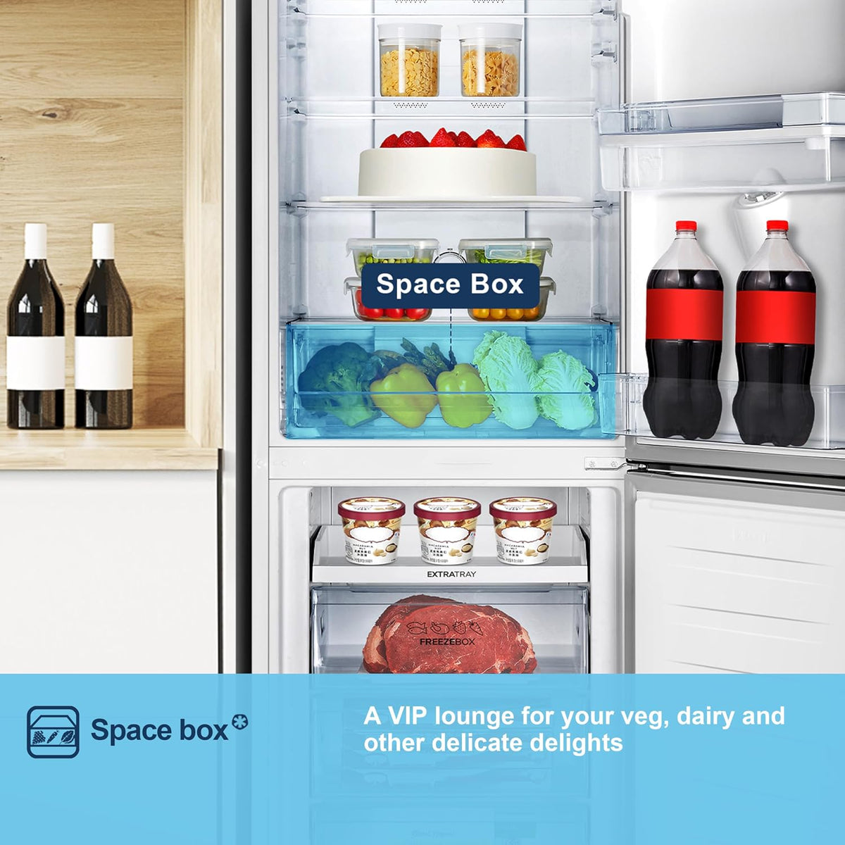 Freestanding Frost Free Fridge Freezer with Water Dispenser 256L White — image 8