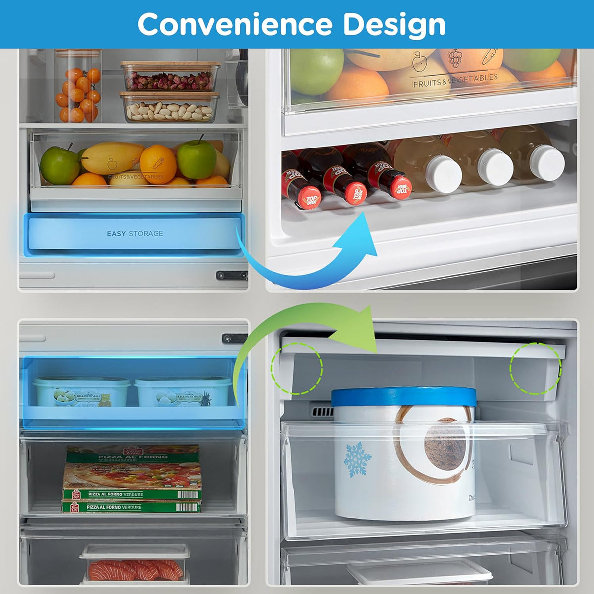 Freestanding Fridge Freezer 273L Stainless Steel - View 5