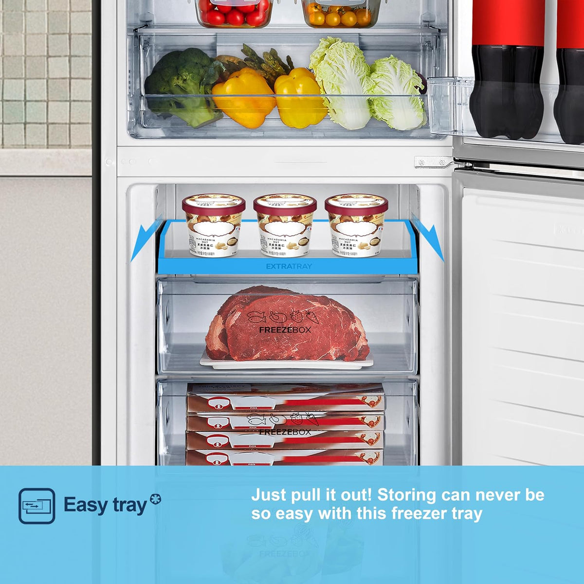 Freestanding Frost Free Fridge Freezer with Water Dispenser 256L White — image 6