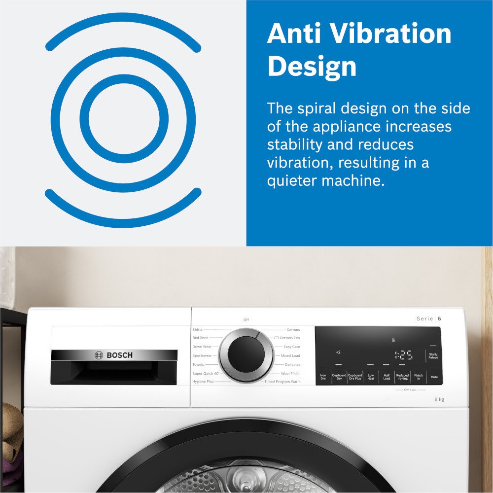 Bosch Series 4 WTN83202GB Condenser Tumble Dryer 8kg White — image 3