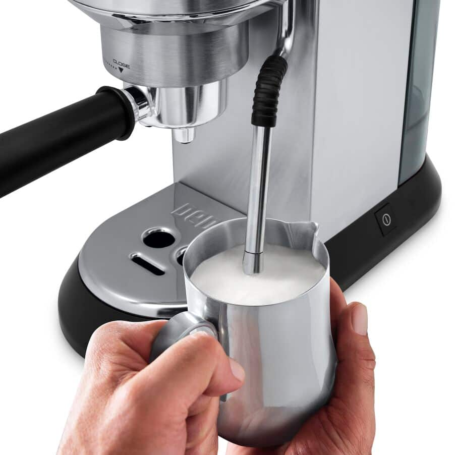 DeLonghi Dedica Arte EC885.M Manual Espresso Coffee Maker 15-Bar Silver - View 4