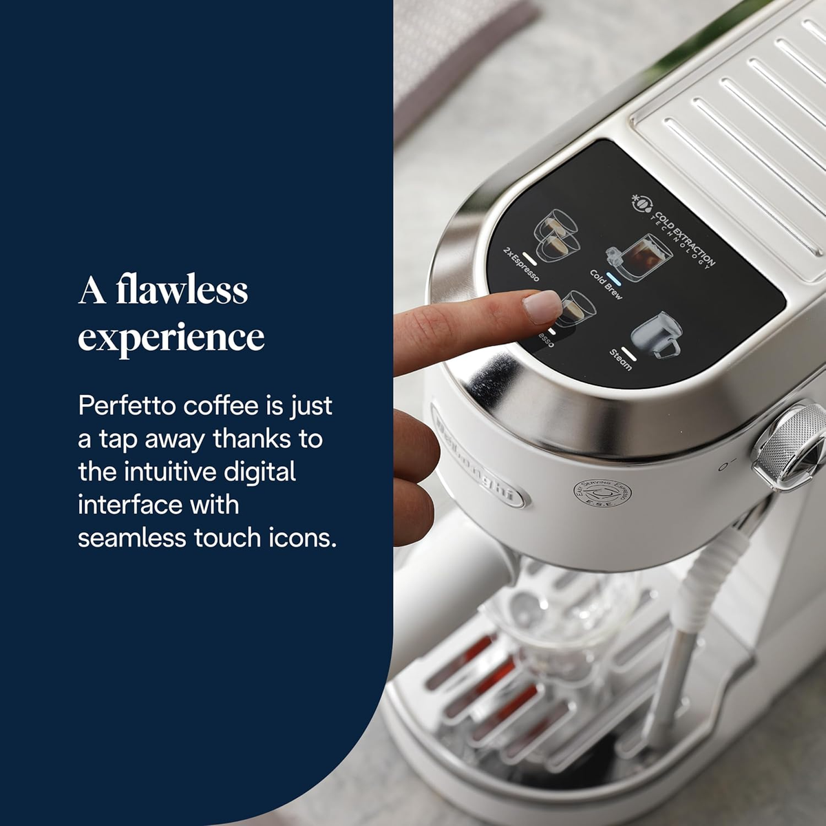 DeLonghi EC890.W Dedica Duo Manual Espresso Coffee Machine White - View 4