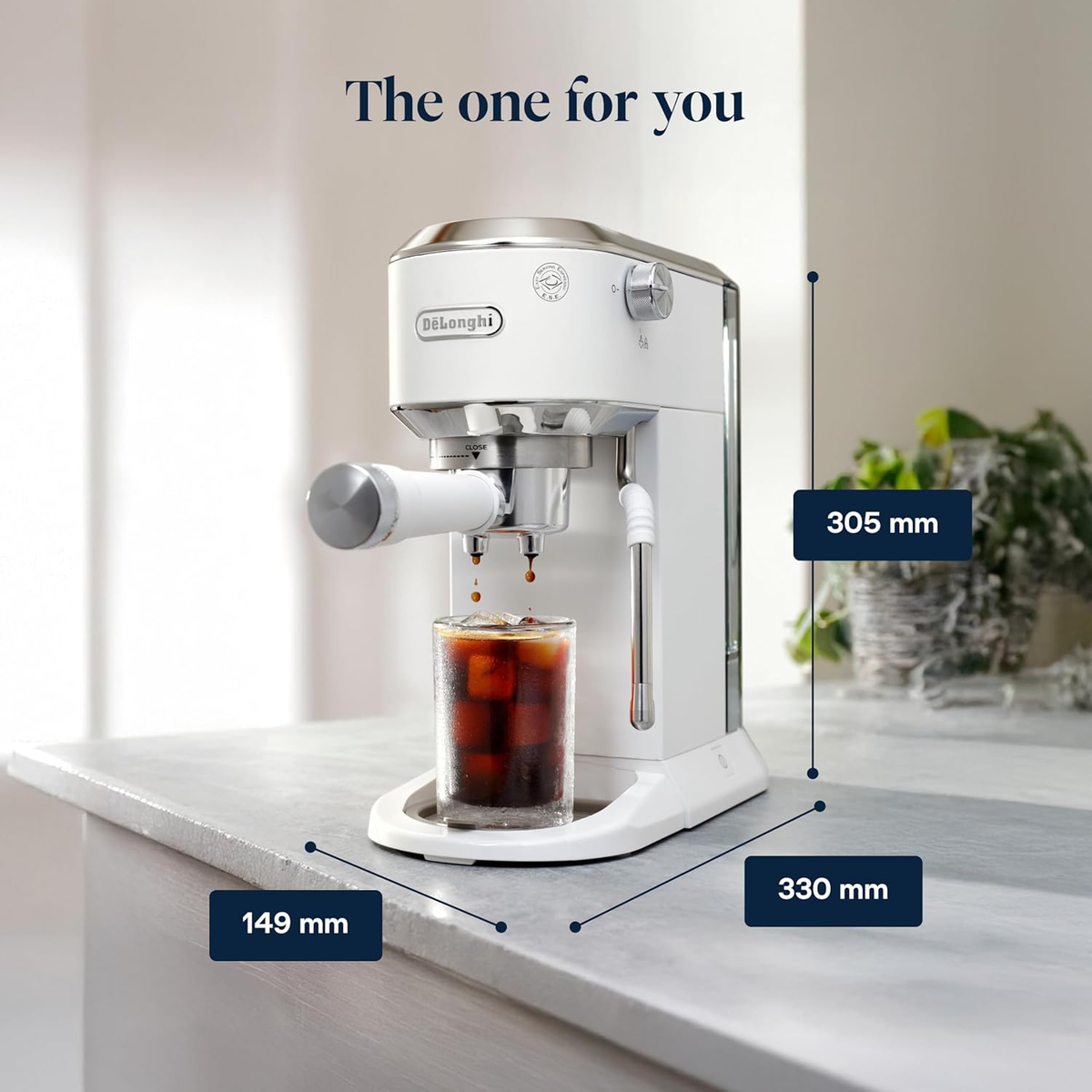 DeLonghi EC890.W Dedica Duo Manual Espresso Coffee Machine White - View 2