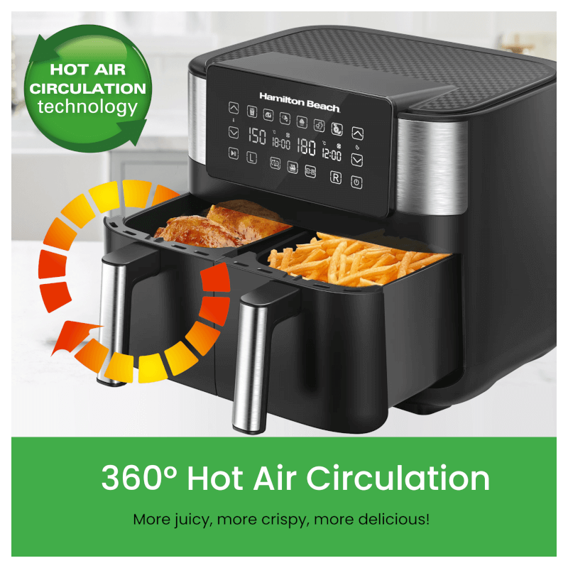 Hamilton Beach HB4006 Dual Zone Air Fryer 2850W 8L Black — image 2