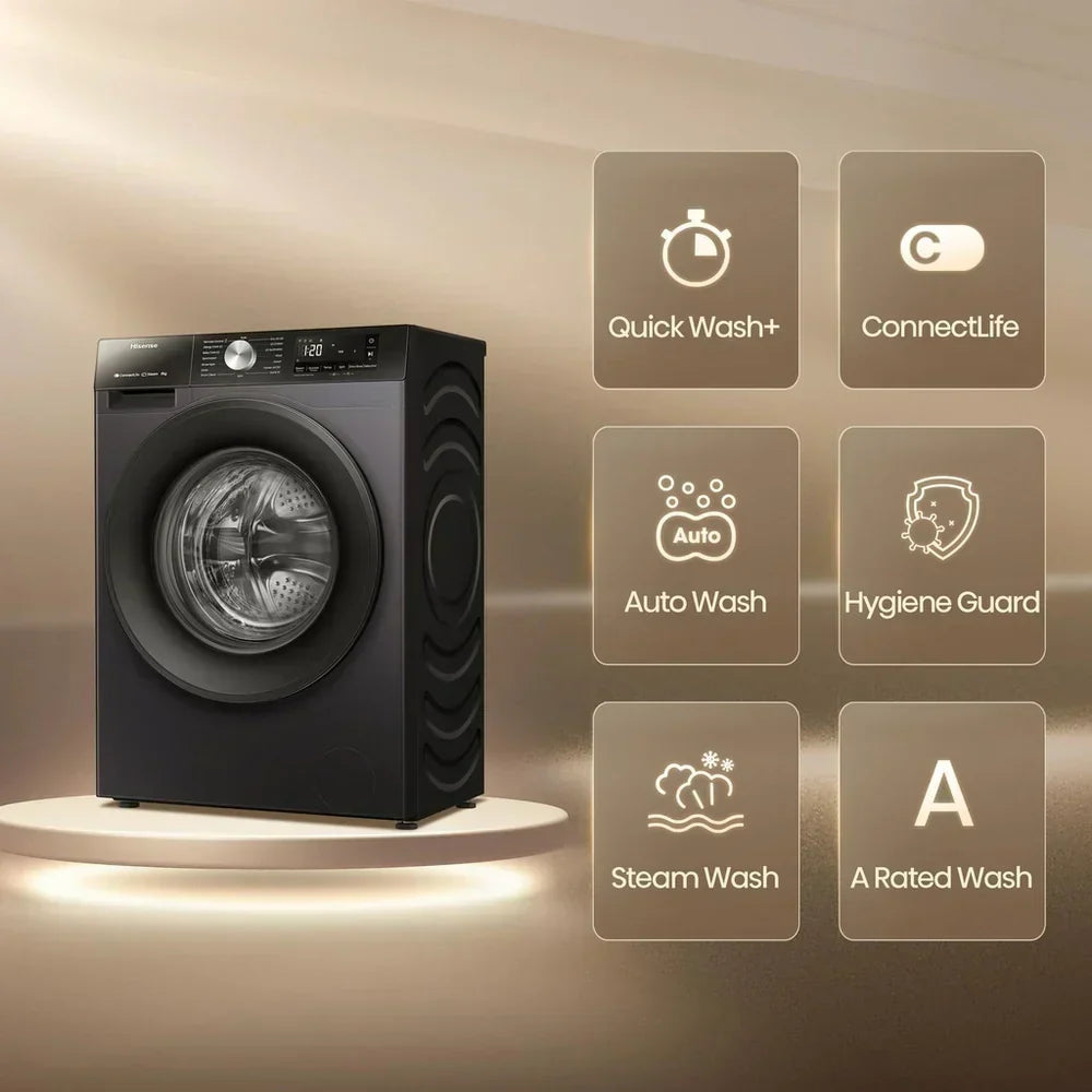 Hisense 3S Series WF3S8043BB3 Washing Machine 8kg 1400rpm Black — image 2