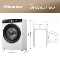 Hisense WF3S9043BW3 Washing Machine 9kg 1400rpm White thumbnail 13