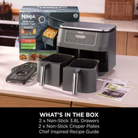 Ninja DZ300UK 6 in 1 Dual Zone Air Fryer 7.6L Gun Metal Grey thumbnail 10