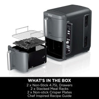 Ninja SL400UK Double Stack XL 2-Drawer Air Fryer 9.5L Grey thumbnail 2