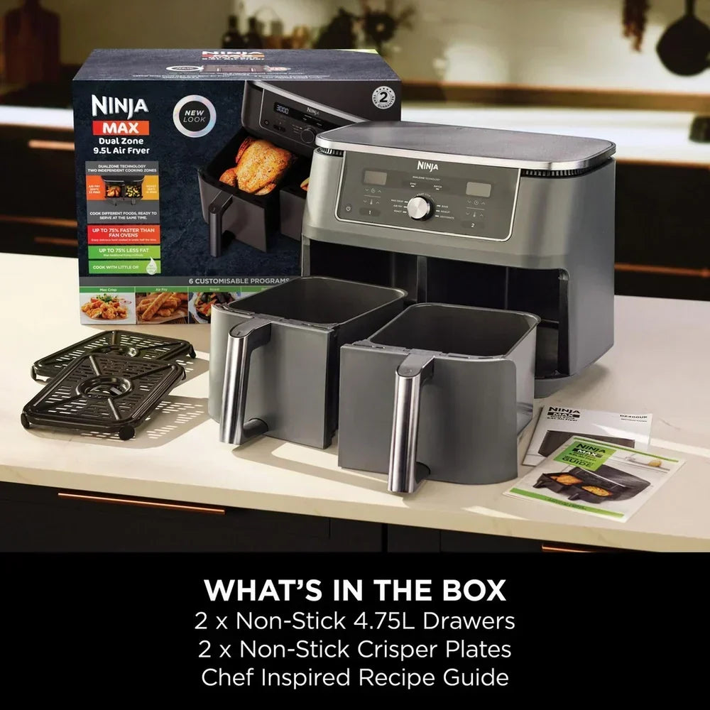 Ninja DZ400UK MAX 6-in-1 Dual Zone Air Fryer 9.5L Gunmetal Grey — image 9