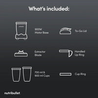 Nutribullet 900 Series 2775 Portable Blender 900W 0.9L Grey thumbnail 10