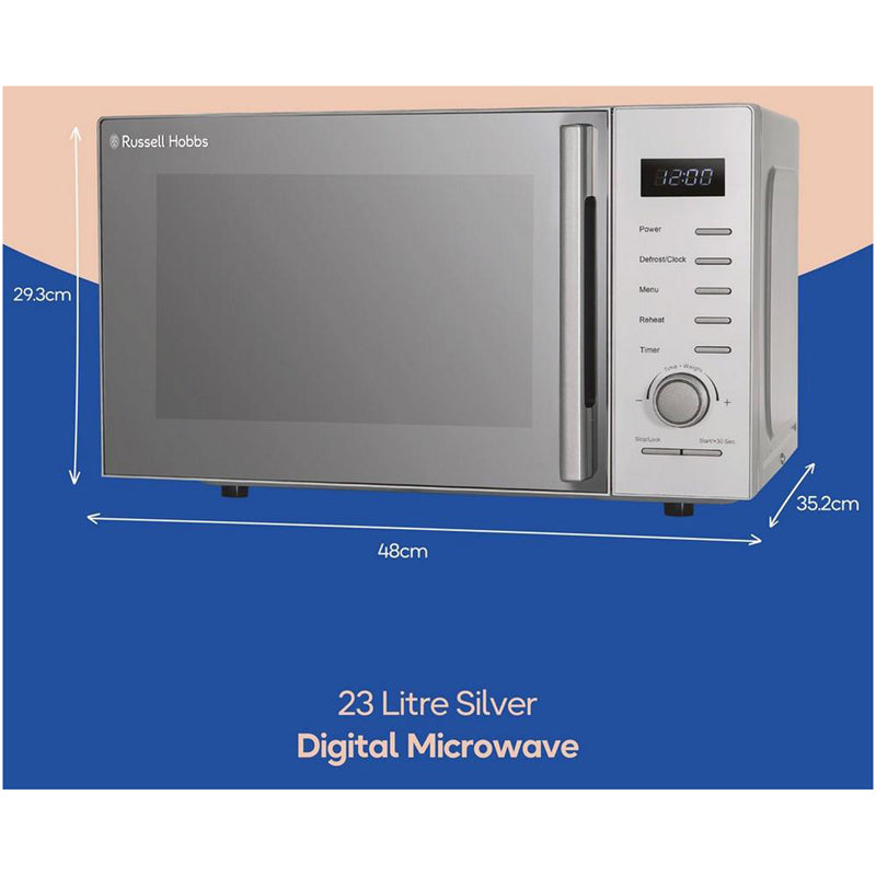 Russell Hobbs RHM2348S Solo Microwave Oven 23L 900W Silver — image 5