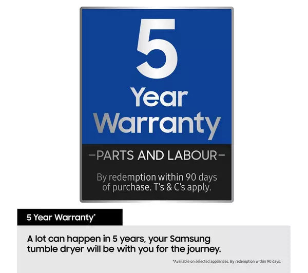 Samsung Series 5 DV90CGC0A0AEEU Heat Pump Tumble Dryer 9kg White — image 11