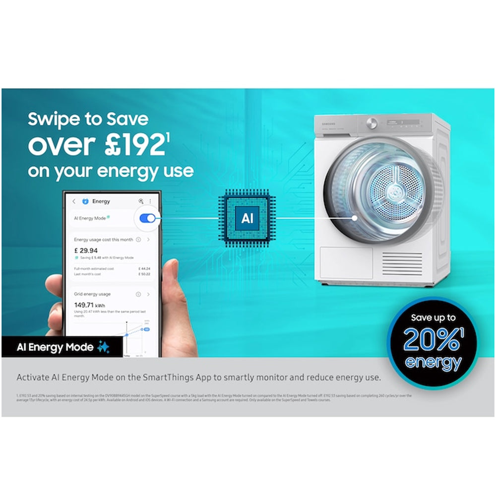 Samsung Series 9 DV90F09F4SU1 Heat Pump Tumble Dryer 9kg Dark Steel — image 5