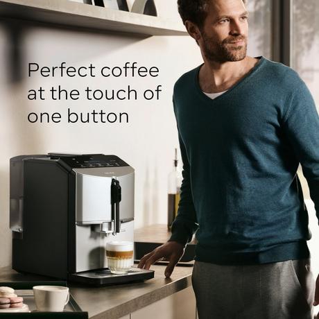 Siemens TF303G07 EQ300 Bean to Cup Coffee Machine Inox Silver Metallic - View 3