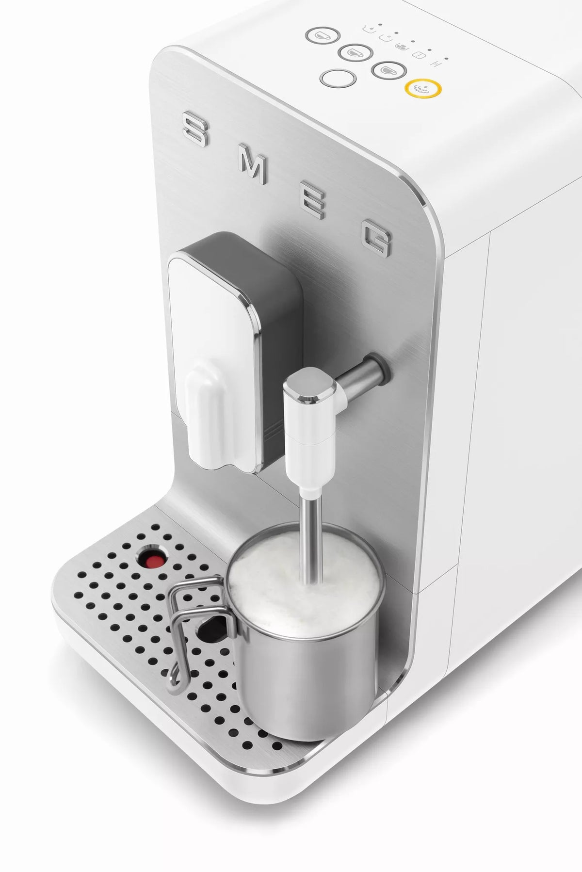Smeg BCC12WHMUK Retro Bean to Cup Coffee Machine 1.3L 15 Bar Matt White - View 3