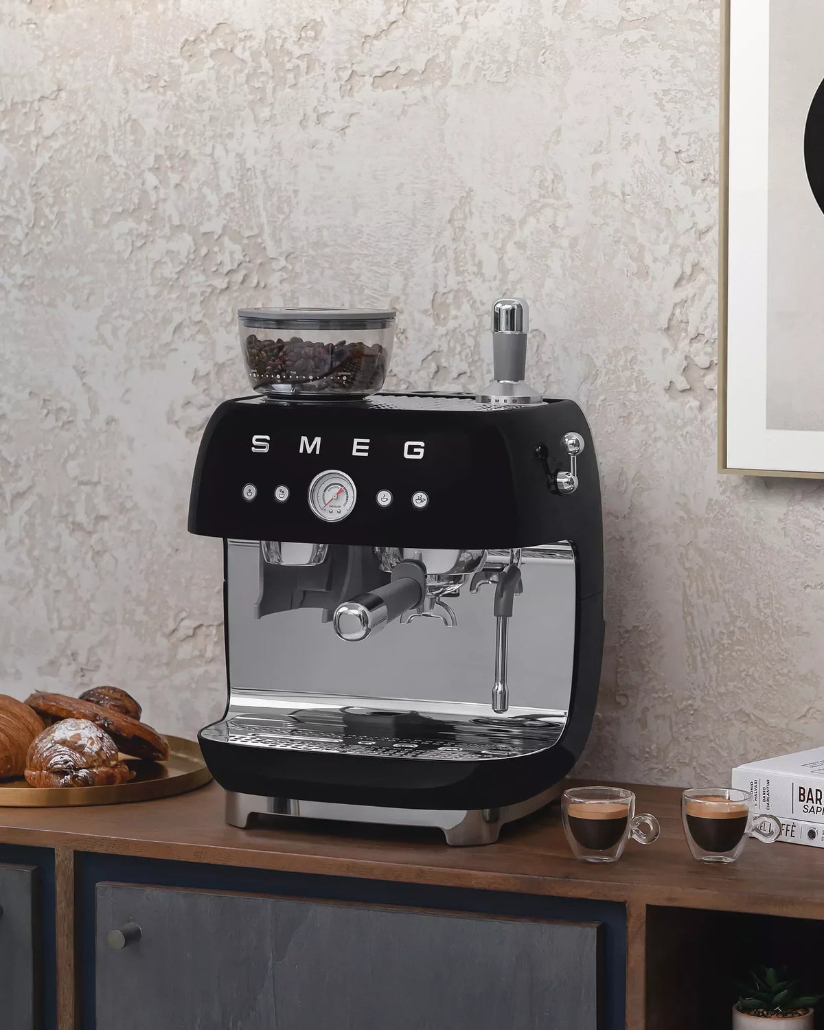 Smeg EGF03BLUK Espresso Coffee Machine with Grinder Black — image 7