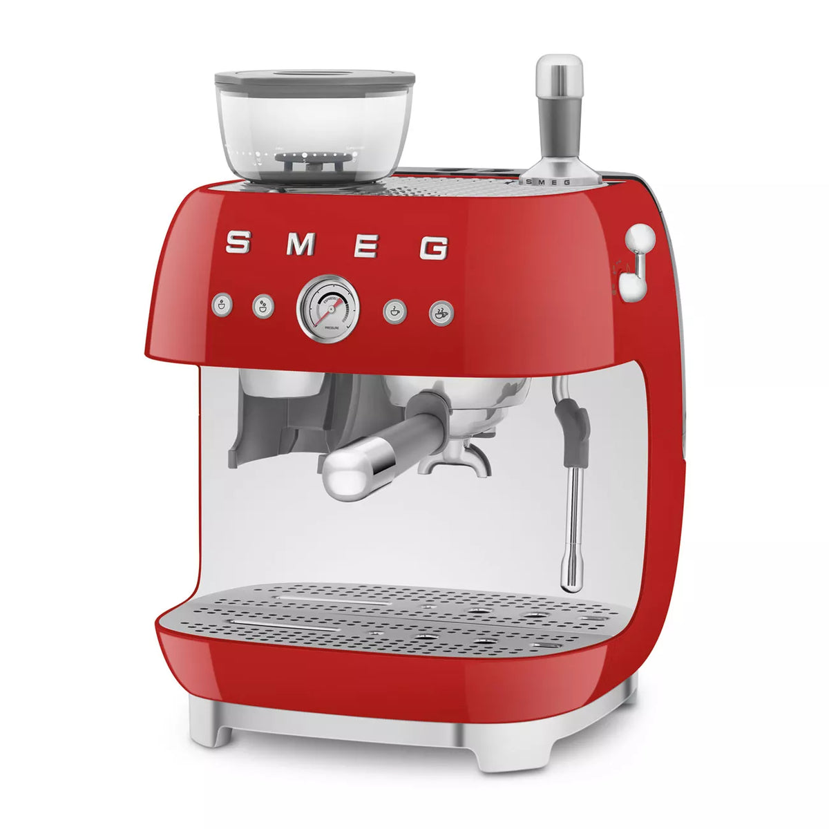 Smeg EGF03RDUK Retro Espresso Coffee Machine with Grinder Red - View 2