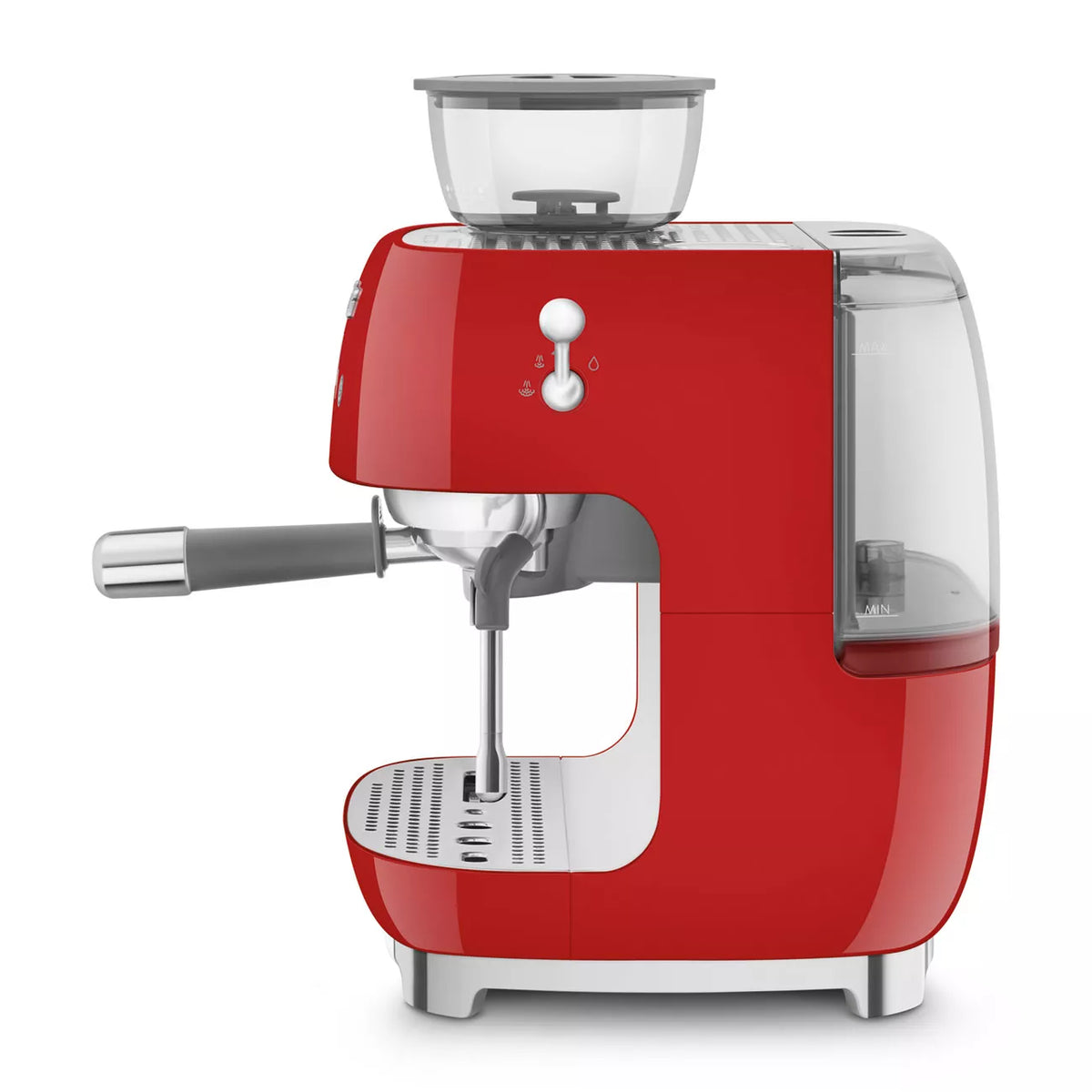 Smeg EGF03RDUK Retro Espresso Coffee Machine with Grinder Red - View 3