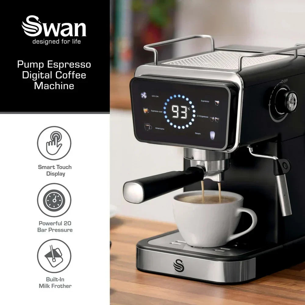 Swan SK22113BLK Digital Espresso Coffee Machine 1.5L Black - View 5