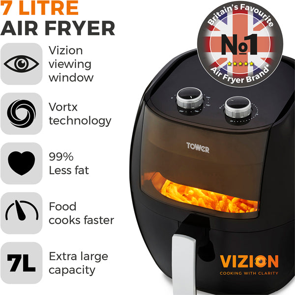 Tower Vortx Vizion T17071 Air Fryer 7L 1800W Black — image 4