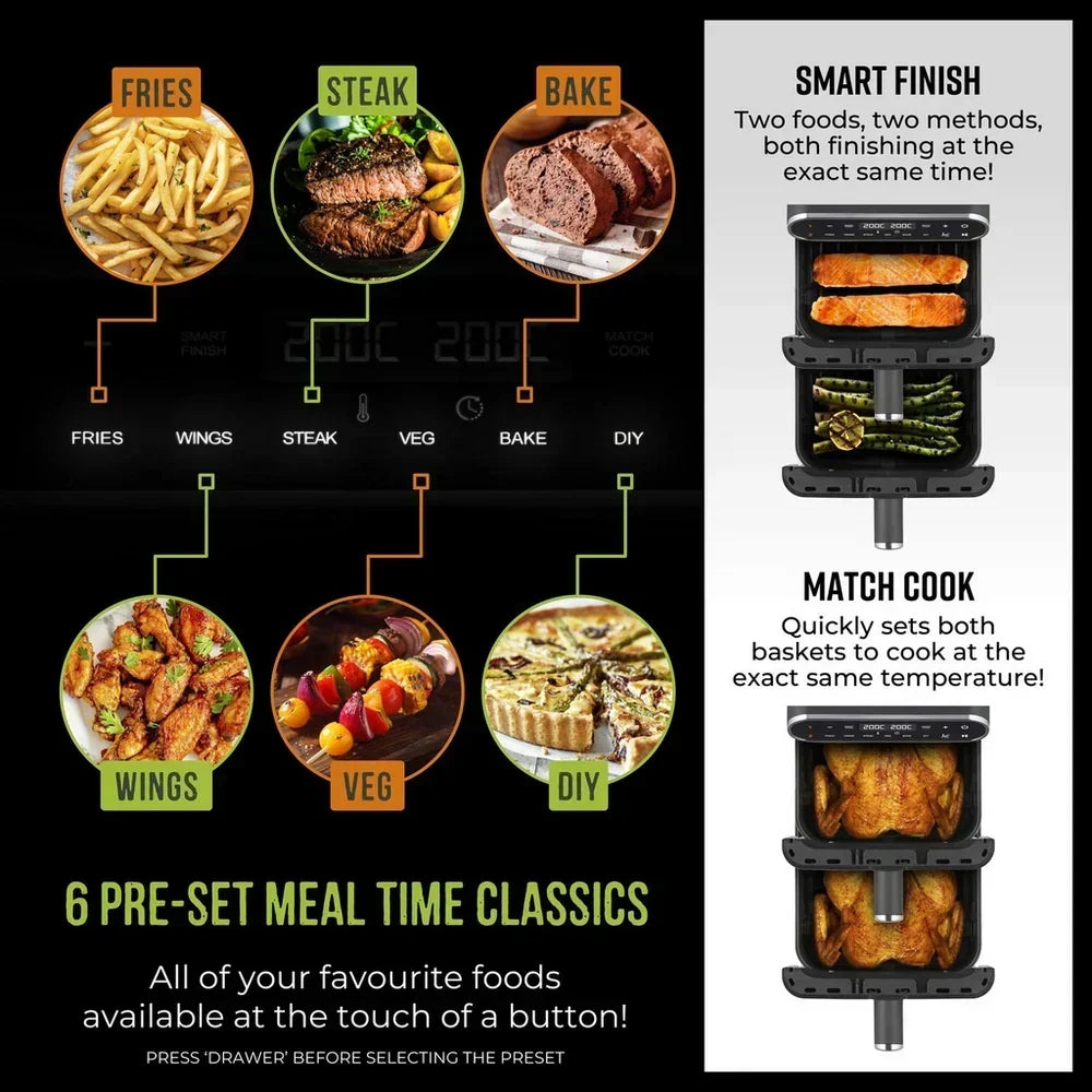 Tower T17190 Vortx Dual Layer Air Fryer 11L Black — image 4